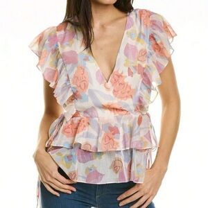 NWOT Ted Baker Rowyn Ruffle Top